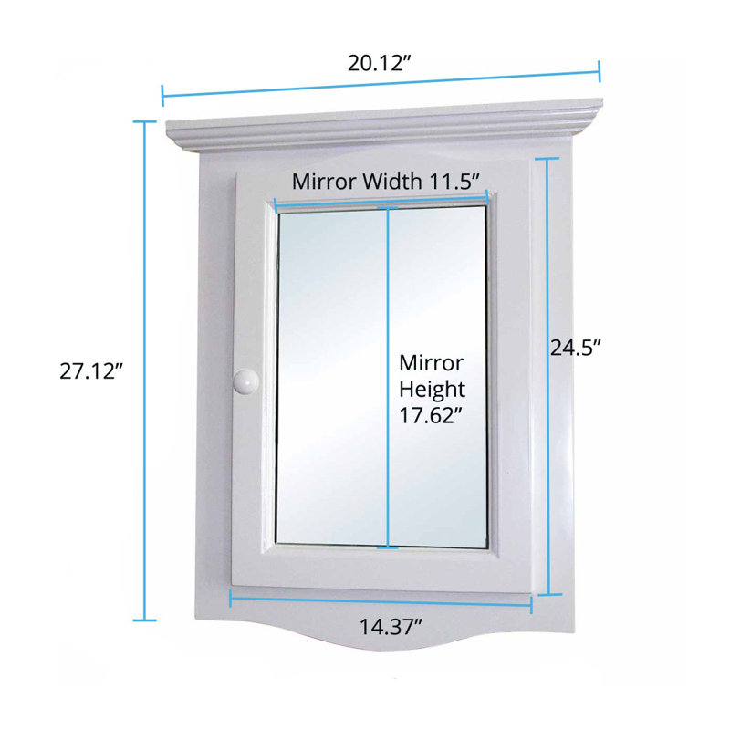 Charlton Home® Eskew 20.13'' W 27.13'' H Corner Mount Framed Medicine with Mirror 1